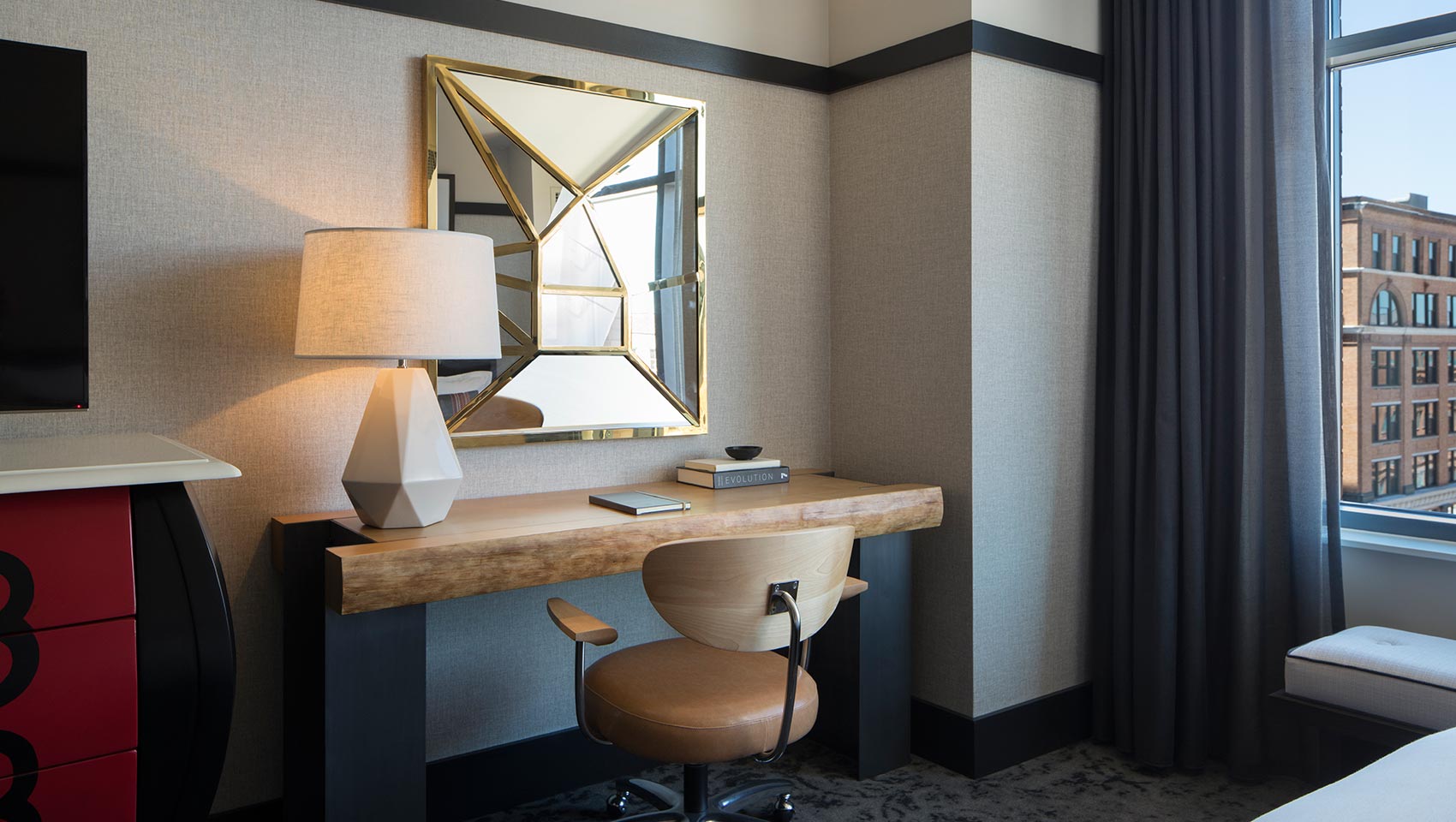 Kimpton Journeyman Hotel guestroom desk
